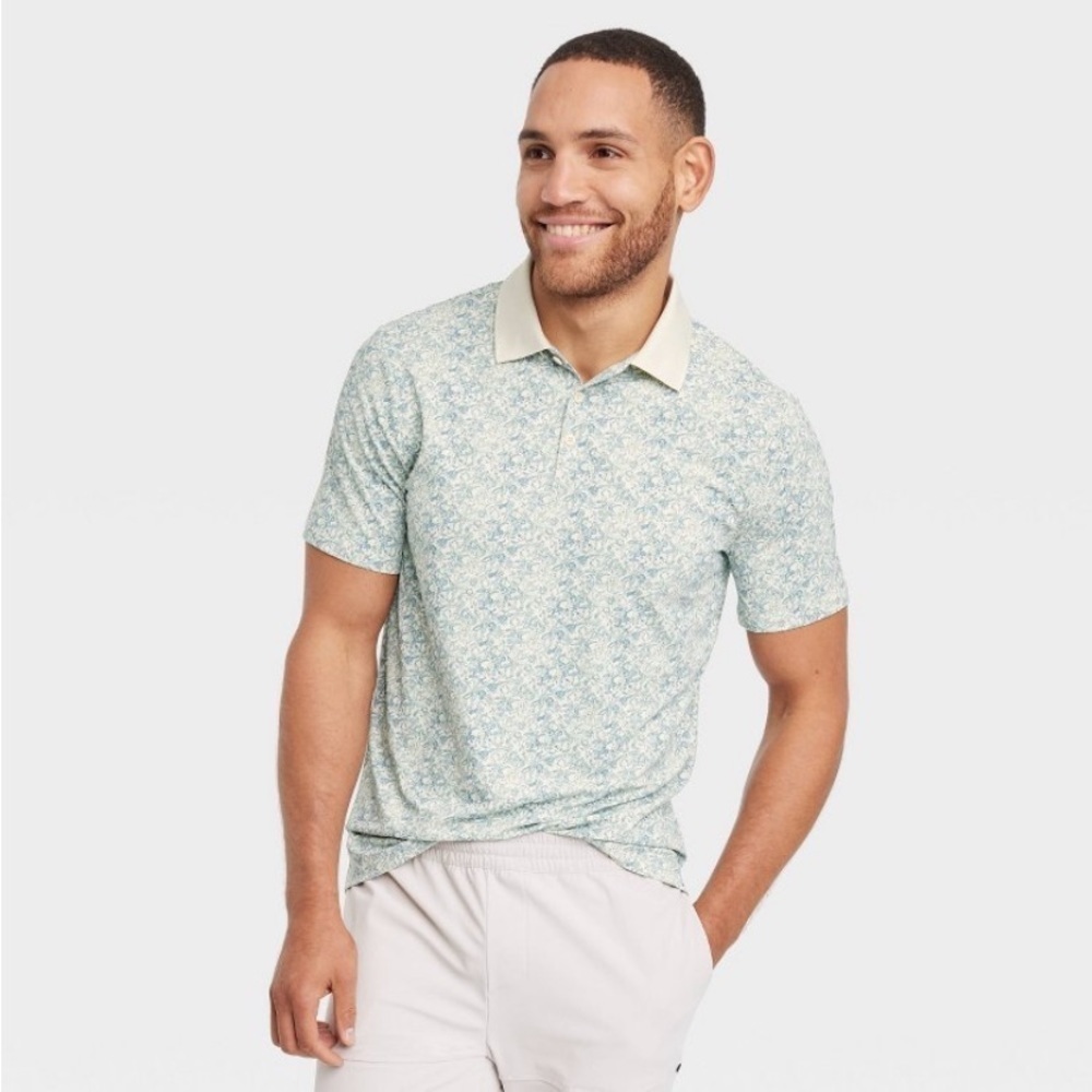 Men's Textured Polo Shirt - All In Motion™
Yellow/Blue